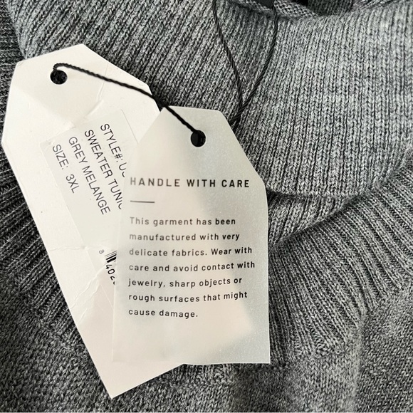 Universal Standard Merino Wool Long Split Front Turtleneck Sweater Tunic 3XL - Picture 9 of 11